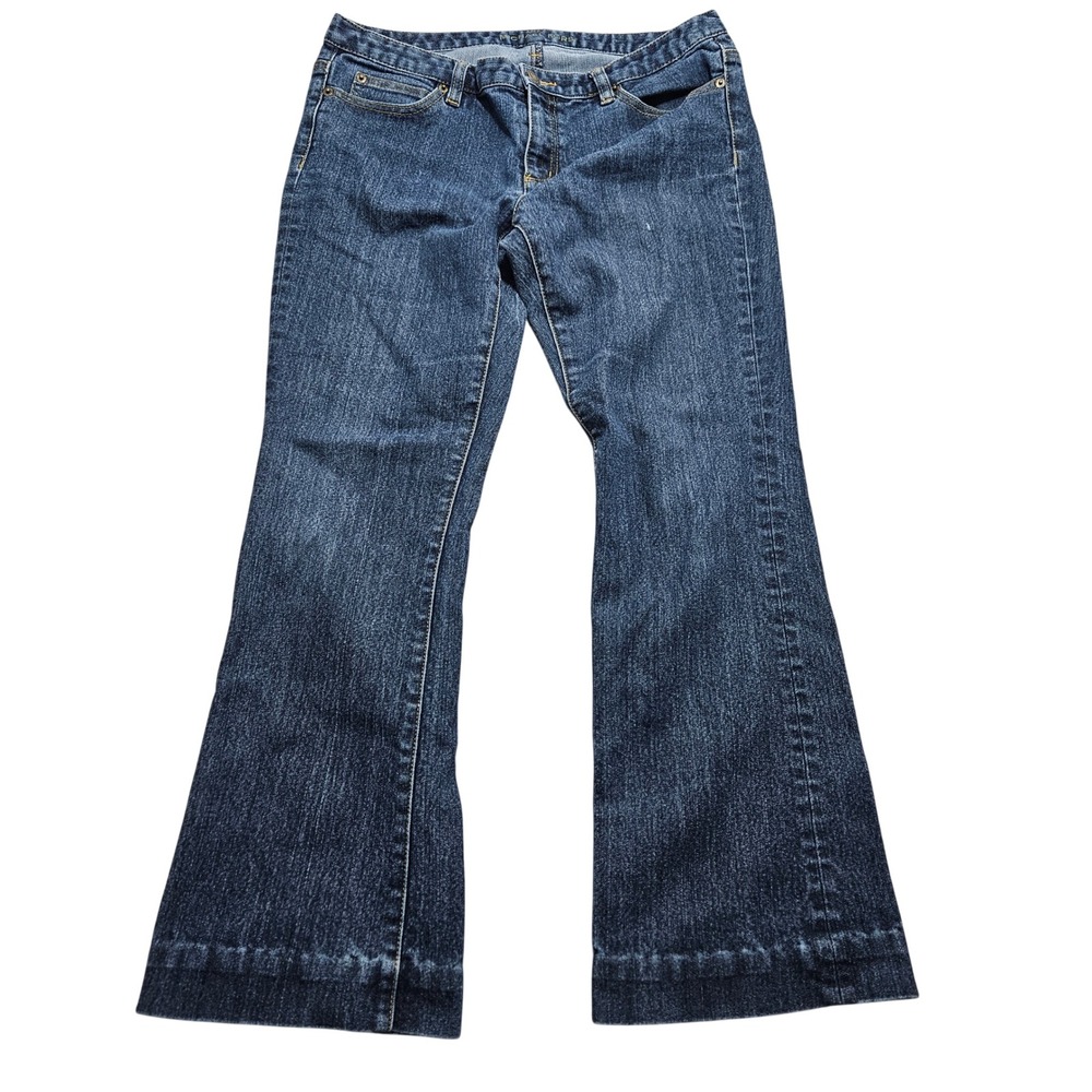 Michael Kors Womens Dark Wash Flare Leg Denim Jeans Blue Size 8 Mid Rise